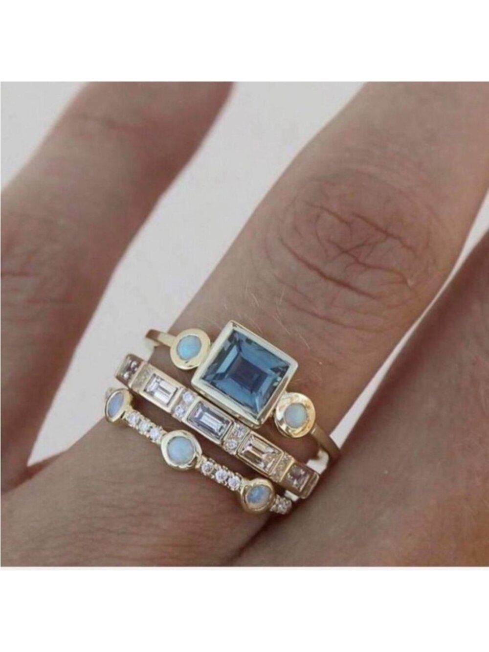 New Three piece stacking gold plated ring set